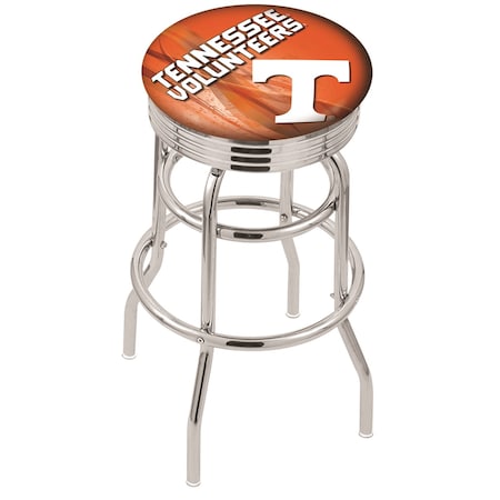 Holland Bar Stool Co 25" Chrome 2-Ring Tennessee Swivel Bar Stool, Accent Ring L7C3C25Tennes-D2